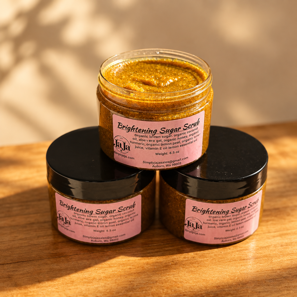 Brown Sugar Scrub on warm wood
