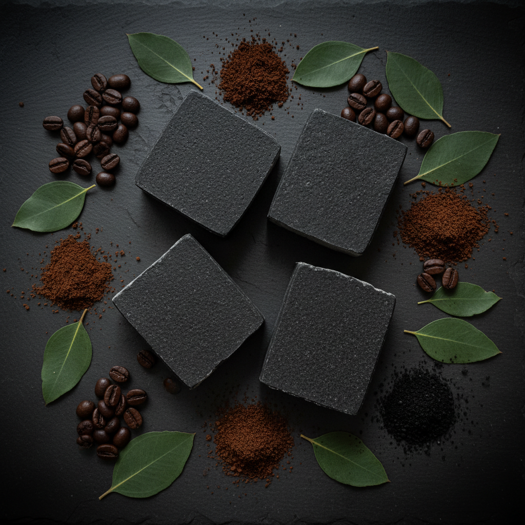 Charcoal Coffee Flat Lay