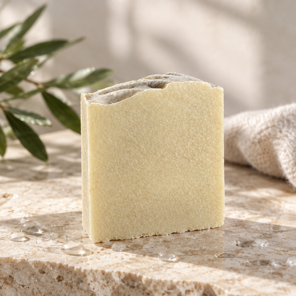 Himalayan Mud soap on pale stone