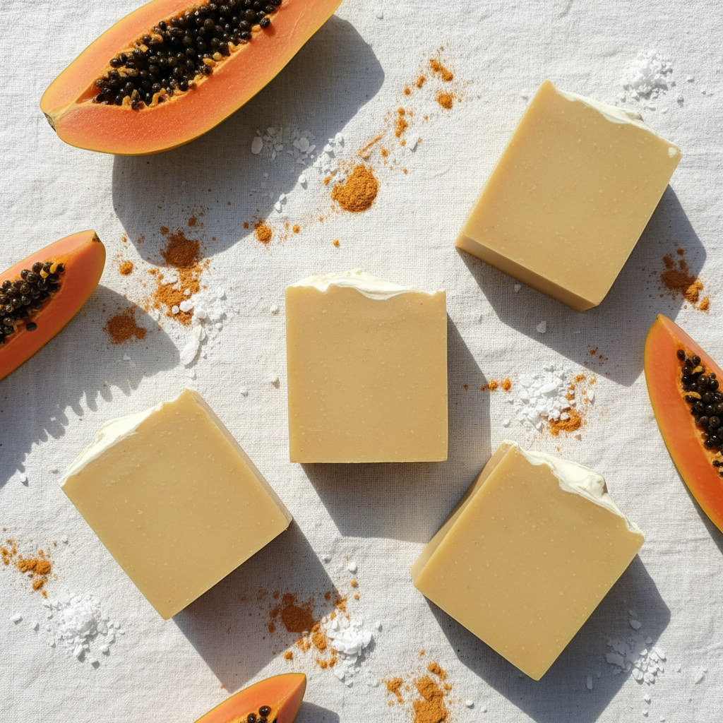 Papaya Kojic Flat Lay