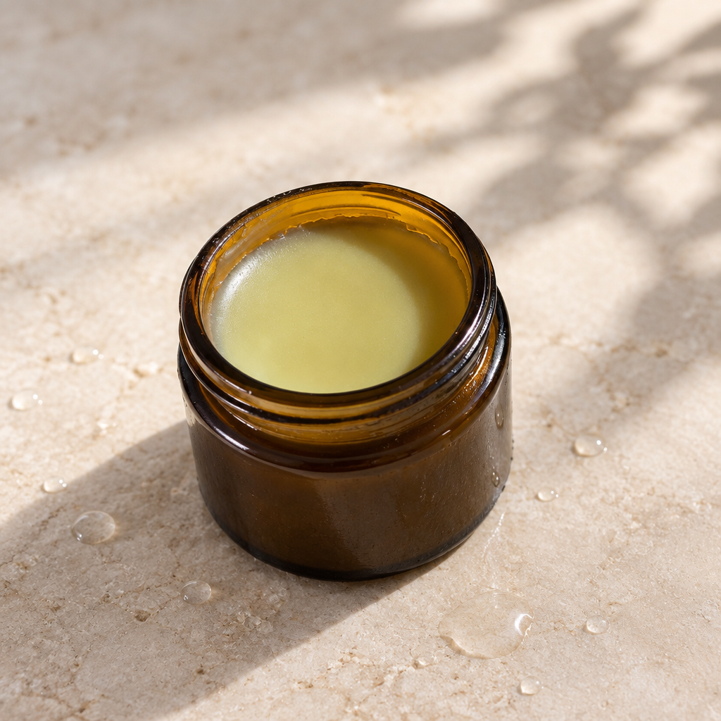 Soap on a pale stone surface