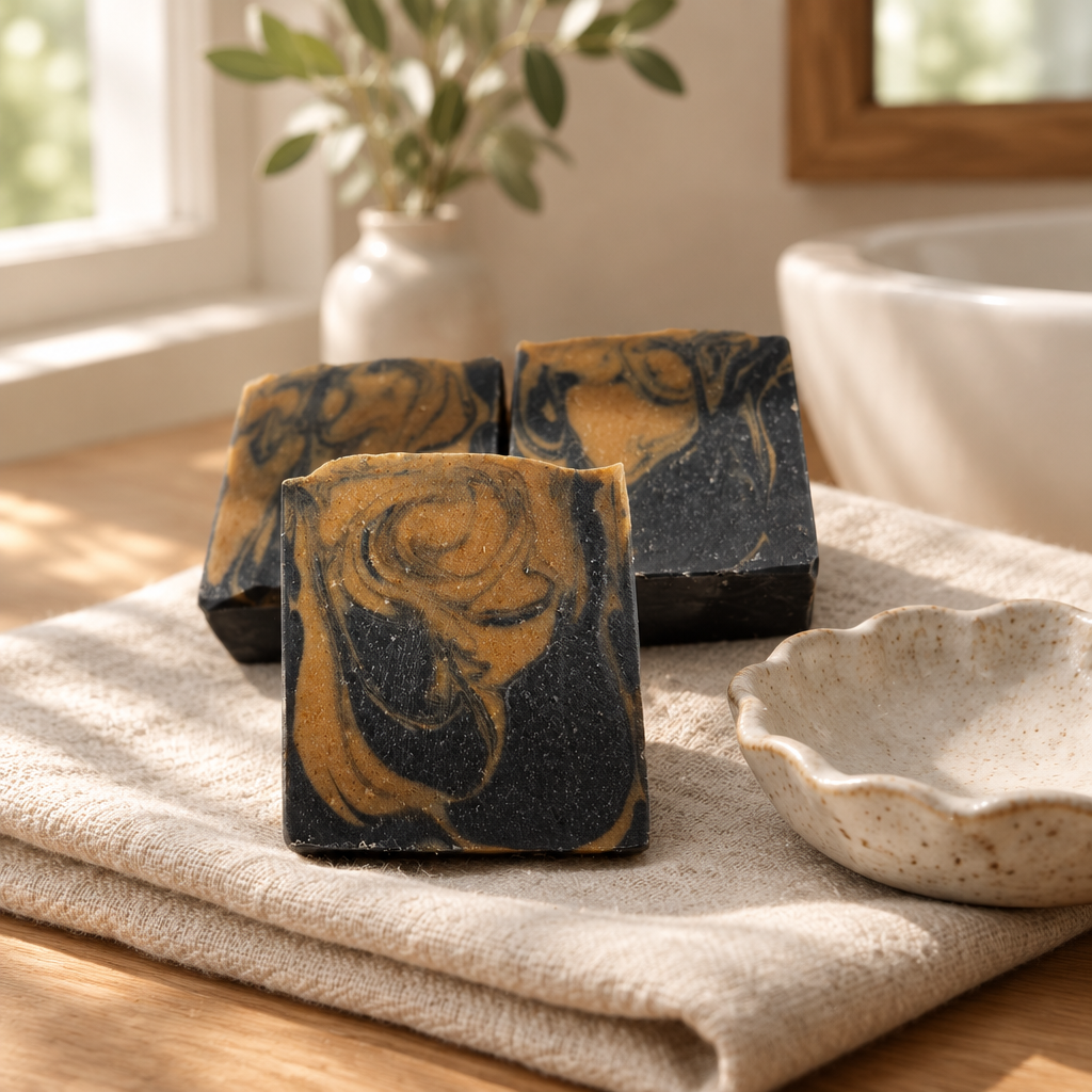 Tallow balm in a bathroom setting